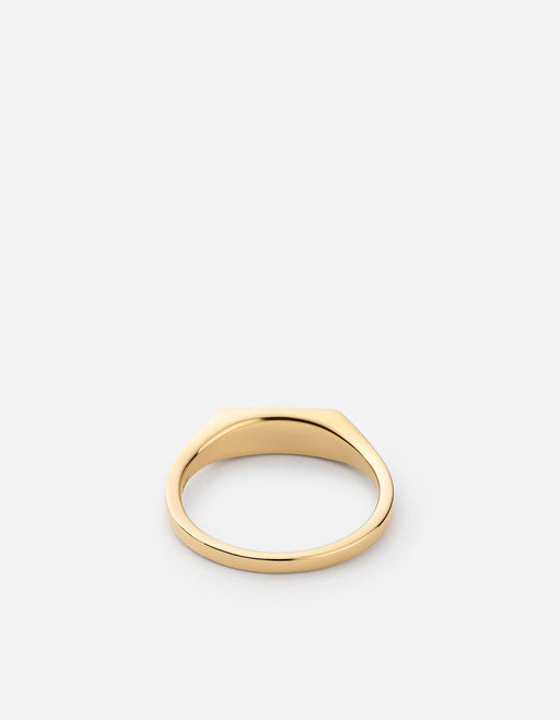 Miansai Rings Thin Lennox Onyx Ring, Gold Vermeil