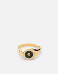 Miansai Rings Opus Chalcedony Ring, Gold Vermeil/Green Green / 8