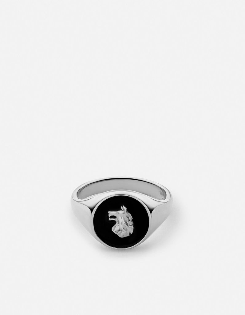 Miansai Rings Skoll Ring, Sterling Silver/Black Black / 8