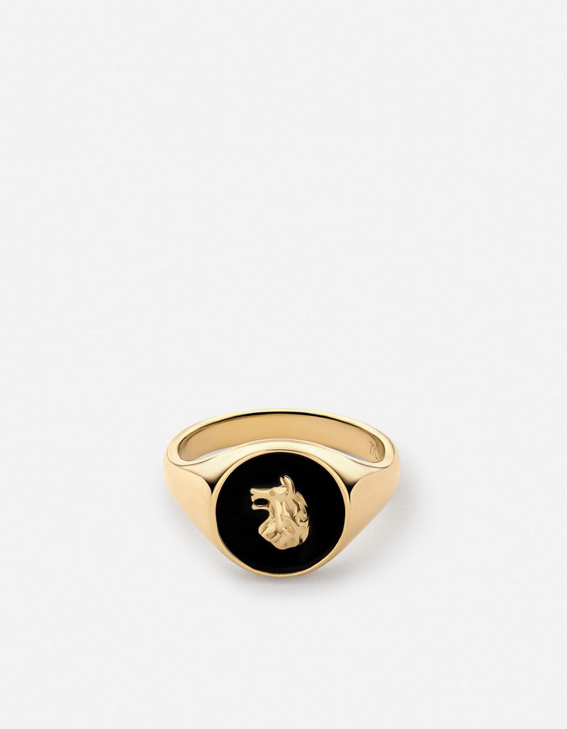 Miansai Rings Skoll Ring, Gold Vermeil/Black Black / 8