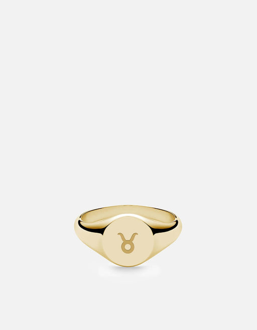 Miansai Rings Astro Signet Ring, 14k Gold Taurus/Polished Gold / 2