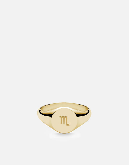 Miansai Rings Astro Signet Ring, 14k Gold Scorpio/Polished Gold / 2