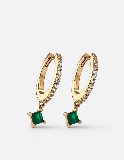 Miansai Earrings Uma Earrings, 14k Gold Pavé/Chalcedony Chalcedony/Pave / Pair