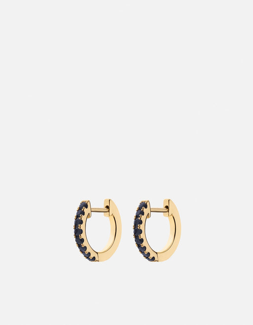 Miansai Earrings Koa Huggie Earrings, 14k Gold/Blue Sapphires Polished Gold / Pair