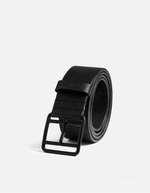 Miansai Belts Black Leather Belt, Noir Buckle Black / 30 / Monogram: Yes