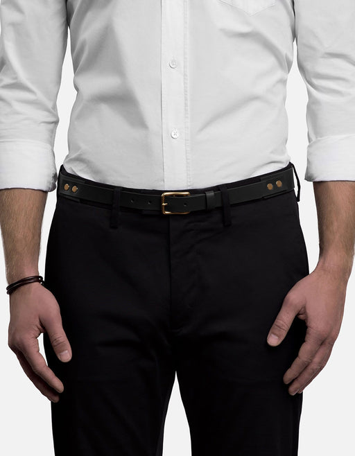 Miansai Belts Skinny Belt, Black Leather