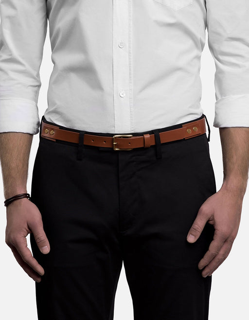 Miansai Belts Skinny Belt, Cognac Leather