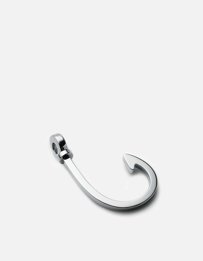 Miansai Keychains Hooked Keychain, Sterling Silver Polished Silver / O/S / Monogram: No