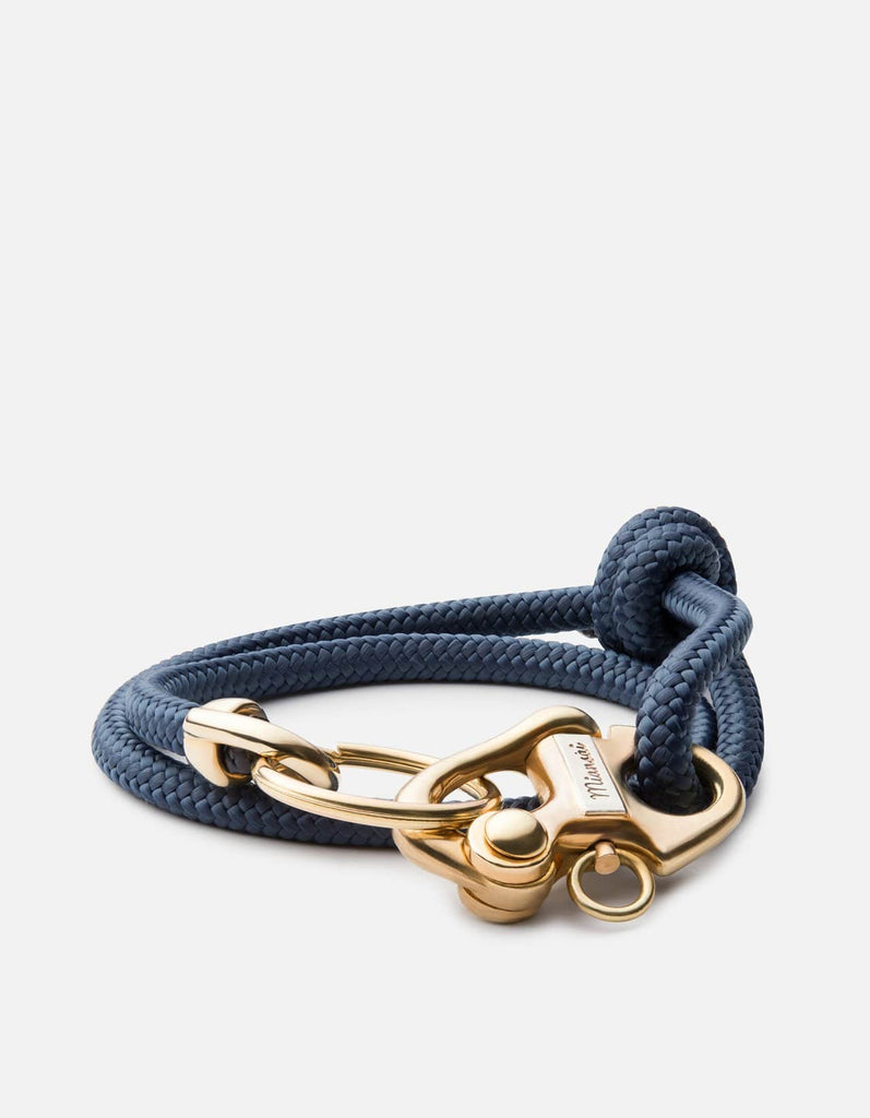 Miansai Bracelets New Picton Rope Keychain, Brass Solid Navy
