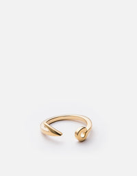 Miansai Rings Thin Fish Hook Ring, 10k Solid Gold Polished Gold / 5
