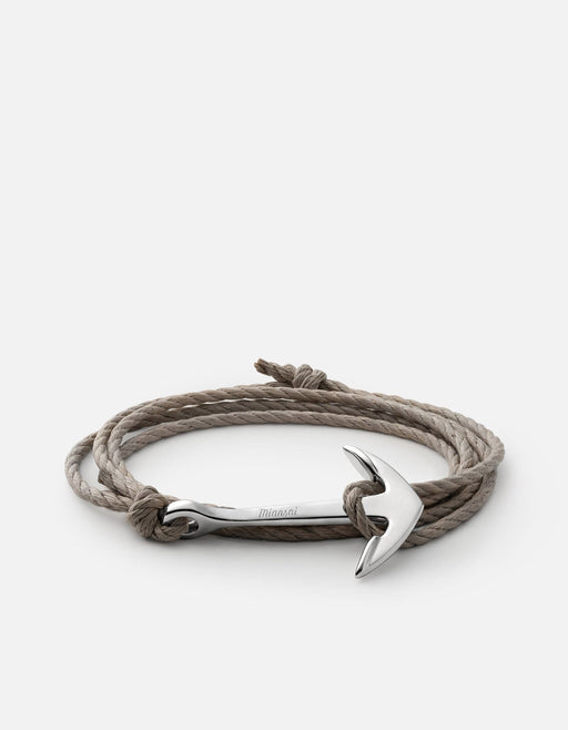 Miansai Hooks/Anchors Anchor Rope, Silver Gray Cotton / Stainless Steel / Monogram: No