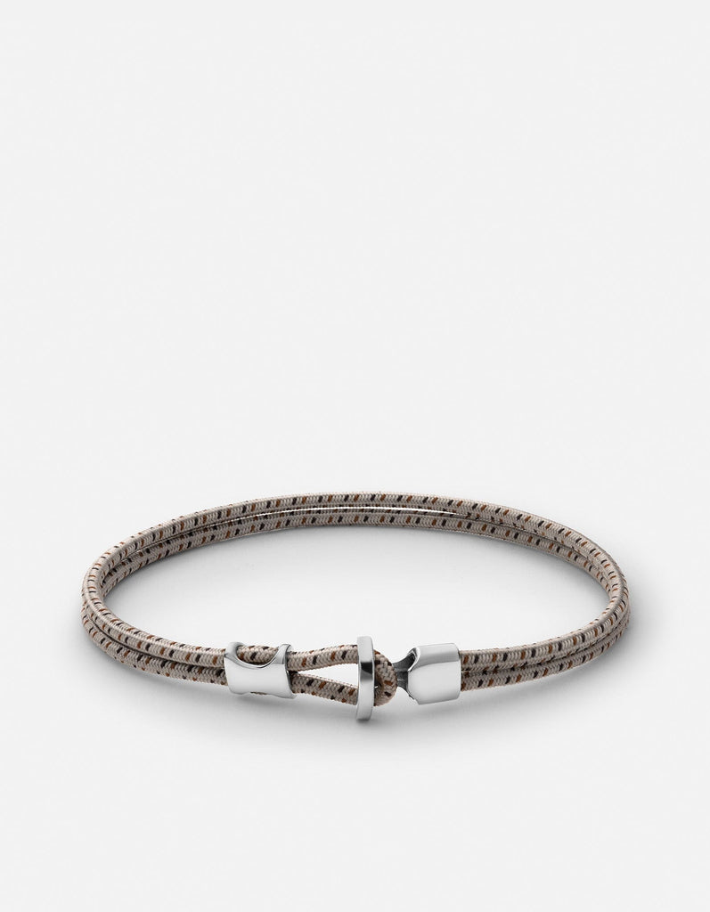 Miansai Bracelets Orson Loop Bungee Rope Bracelet, Sterling Silver Gray/Brown / M