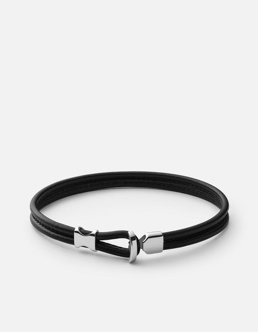 Miansai Bracelets Orson Loop Leather Bracelet, Sterling Silver Black / S