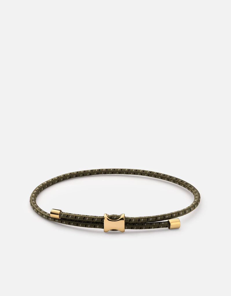Miansai Bracelets Orson Pull Bungee Rope Bracelet, Gold Vermeil Hunter/Black / O/S