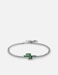Miansai Bracelets Cactus Onyx Chain Bracelet, Sterling Silver Green / S