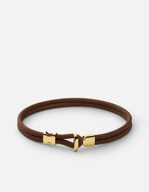 Miansai Bracelets Orson Loop Leather Bracelet, Gold Vermeil