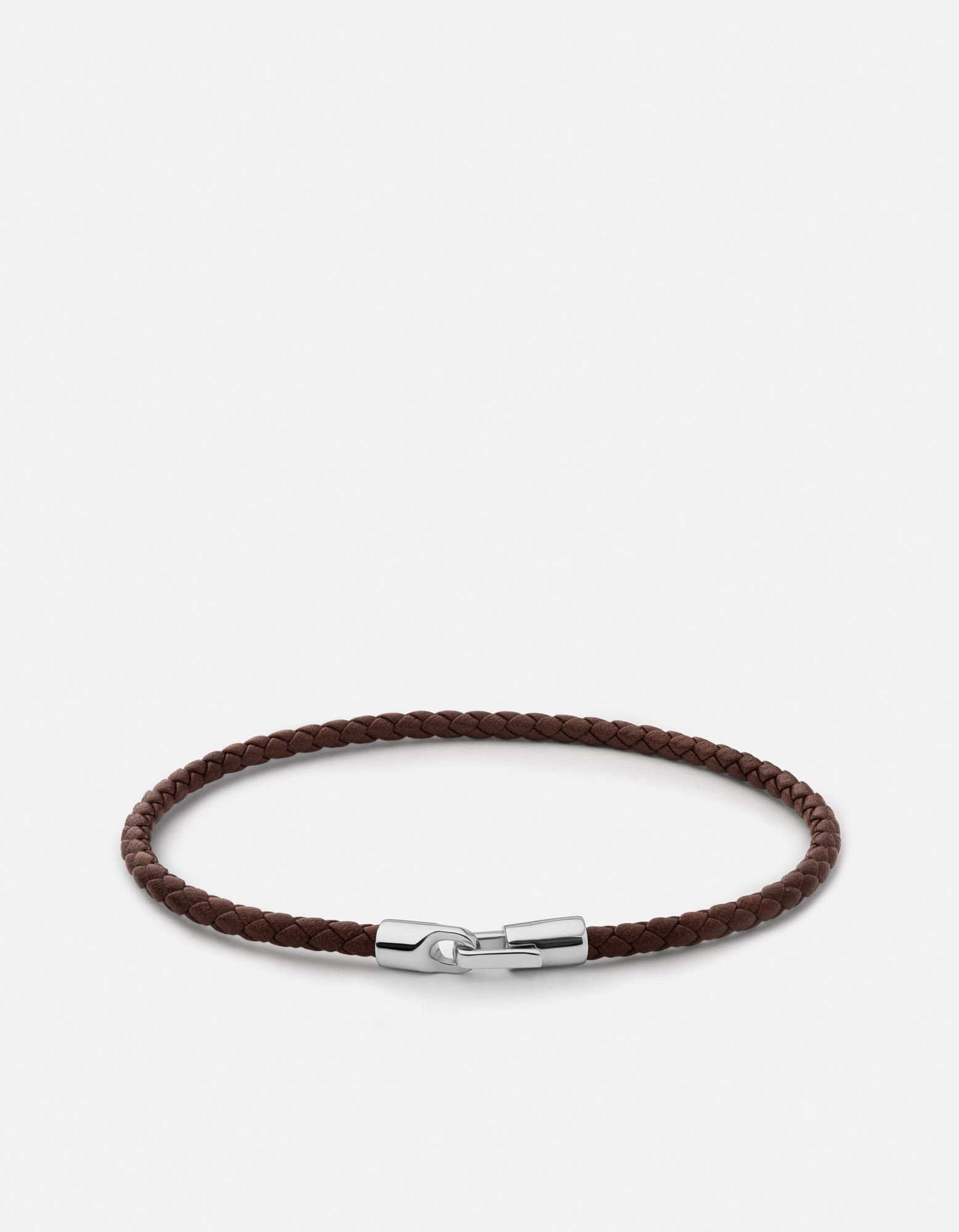 Men's Cruz Brown Leather Bracelet, Sterling Silver | Miansai