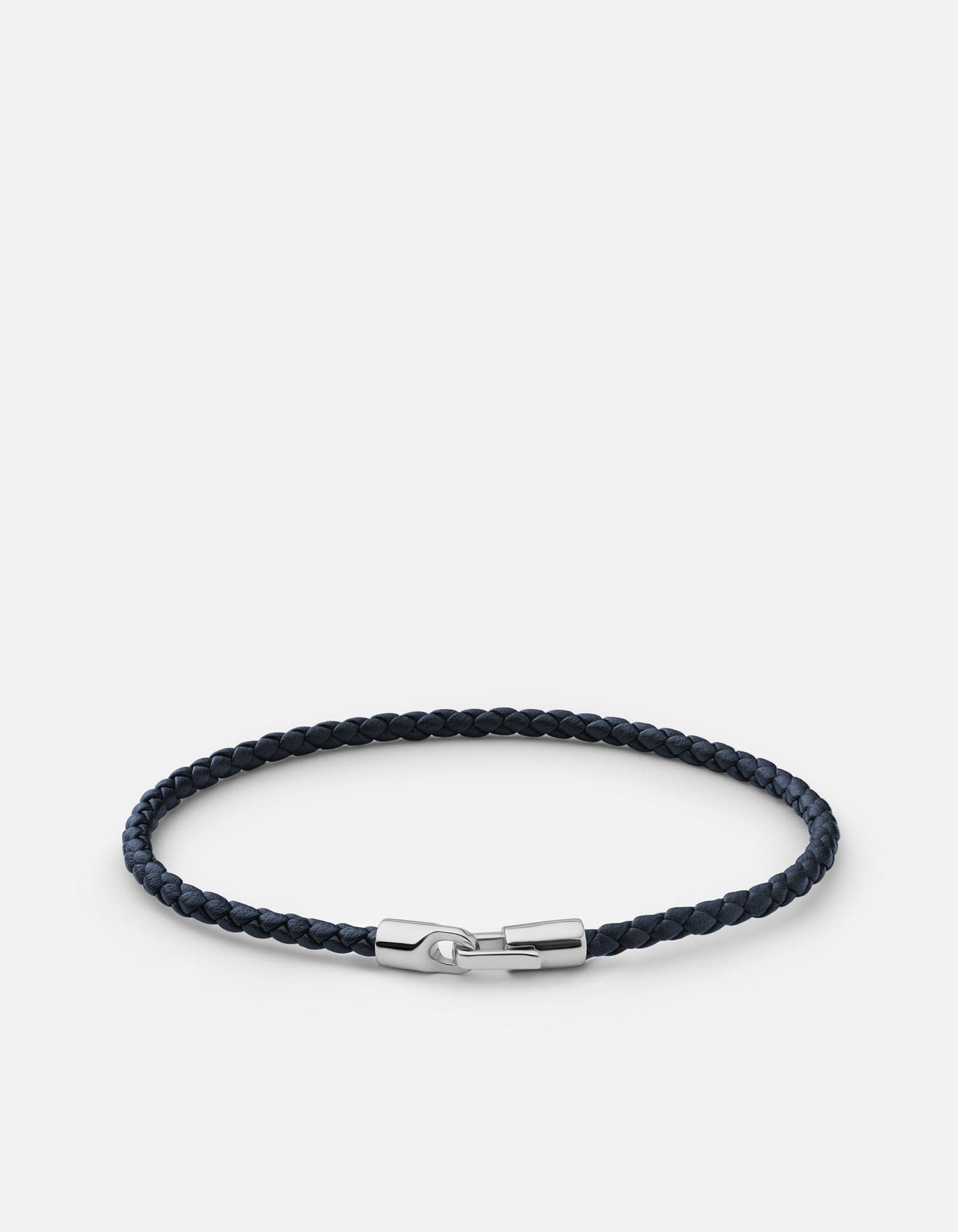 Men's Cruz Leather Bracelet, Sterling Silver / Navy | Miansai Men's Cruz Leather Bracelet, Sterling Silver / Navy | Miansai