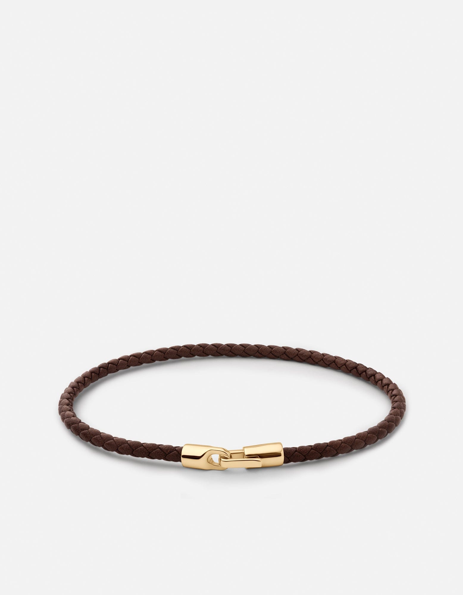 Men's Cruz Brown Leather Bracelet, Gold Vermeil | Miansai