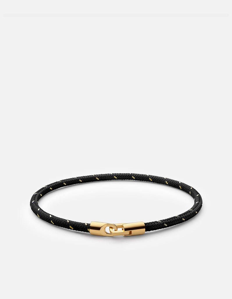 Miansai Bracelets Cruz Rope Bracelet, Gold Vermeil Black/Steel / S