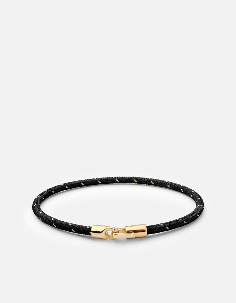 Miansai Bracelets Cruz Rope Bracelet, Gold Vermeil Black/Steel / M