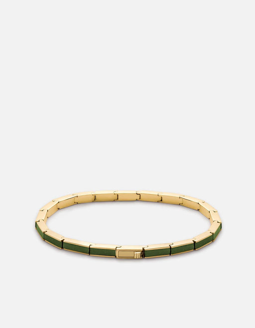 Miansai Bracelets Line Aventurine Bracelet, Gold Vermeil