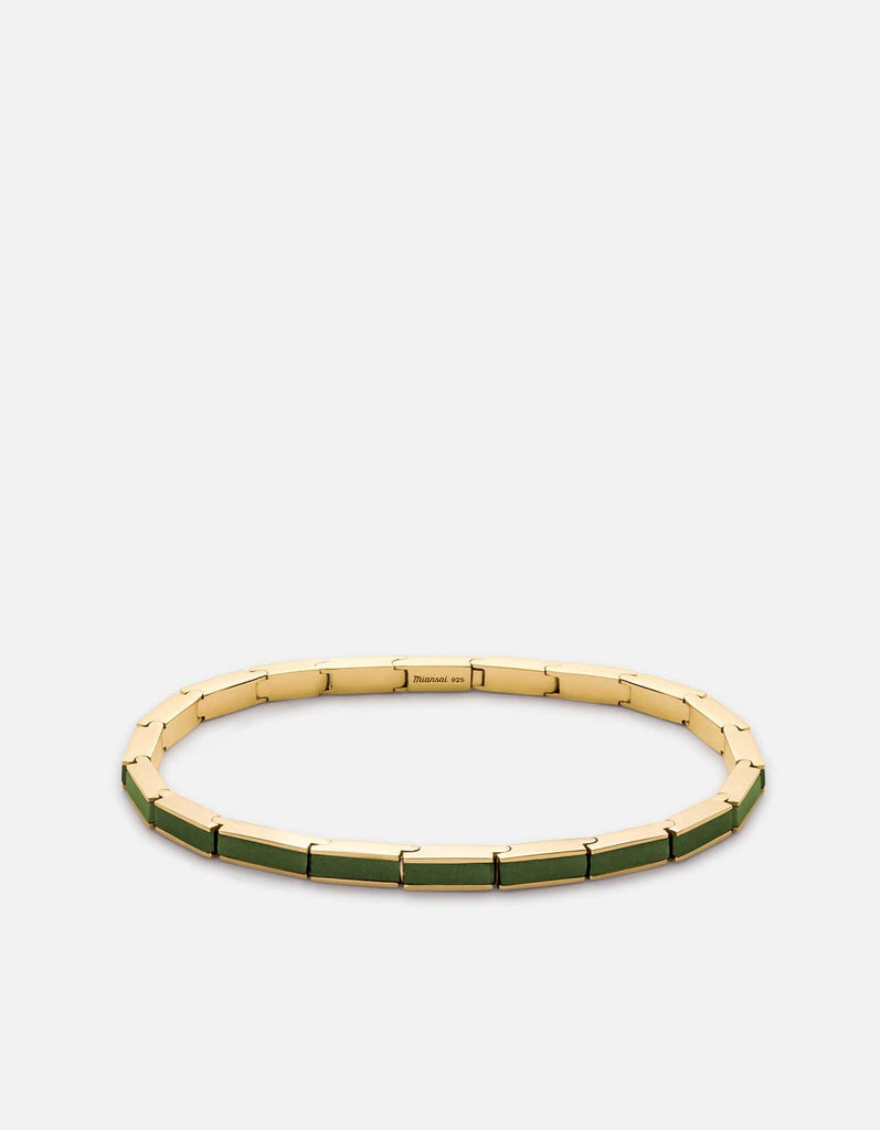 Miansai Bracelets Line Aventurine Bracelet, Gold Vermeil Green / S