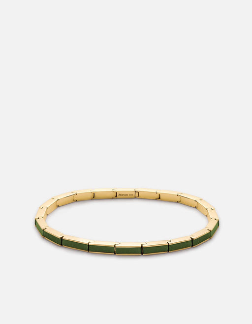 Miansai Bracelets Line Aventurine Bracelet, Gold Vermeil Green / S