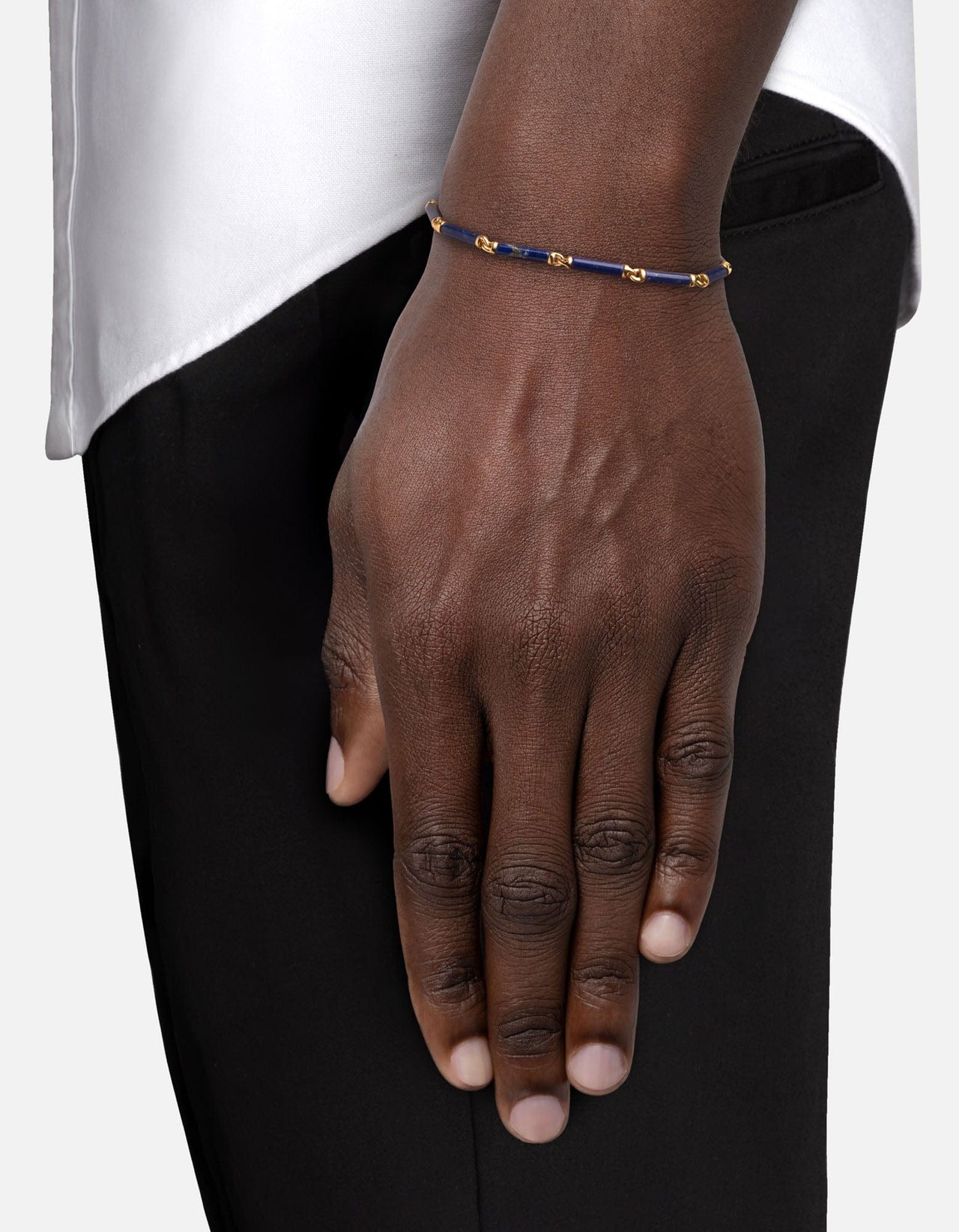 Akio Bead Bracelet Gold Vermeil Sustainable Lapis Men's | Miansai