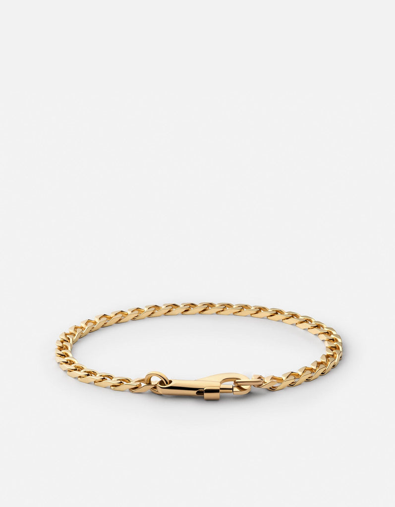 Men's Gold Rubber Cord Bar Bracelet