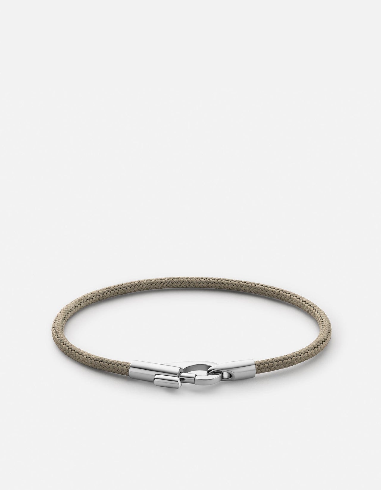 Snap Rope Bracelet Sterling Silver Sage Green Men's | Miansai