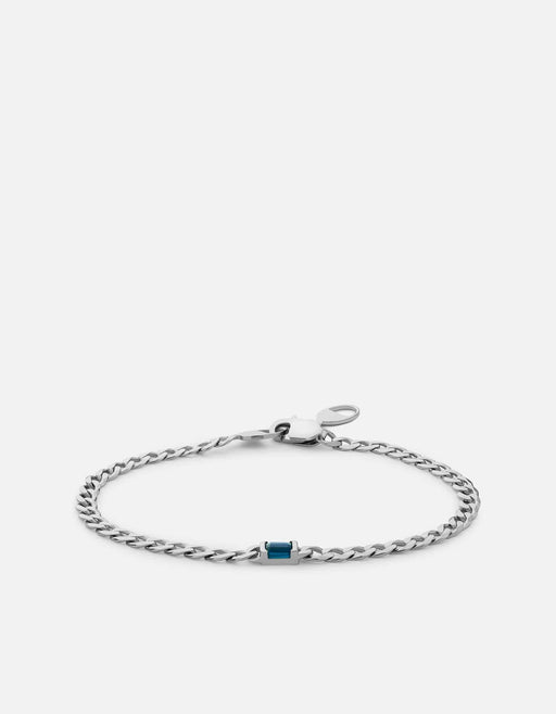 Miansai Bracelets Lyra Topaz Chain Bracelet, Sterling Silver Blue / M/L