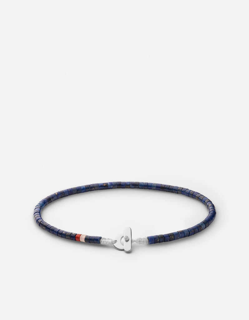 Miansai Bracelets Zane Lapis Bracelet, Sterling Silver Blue / M / Monogram: No