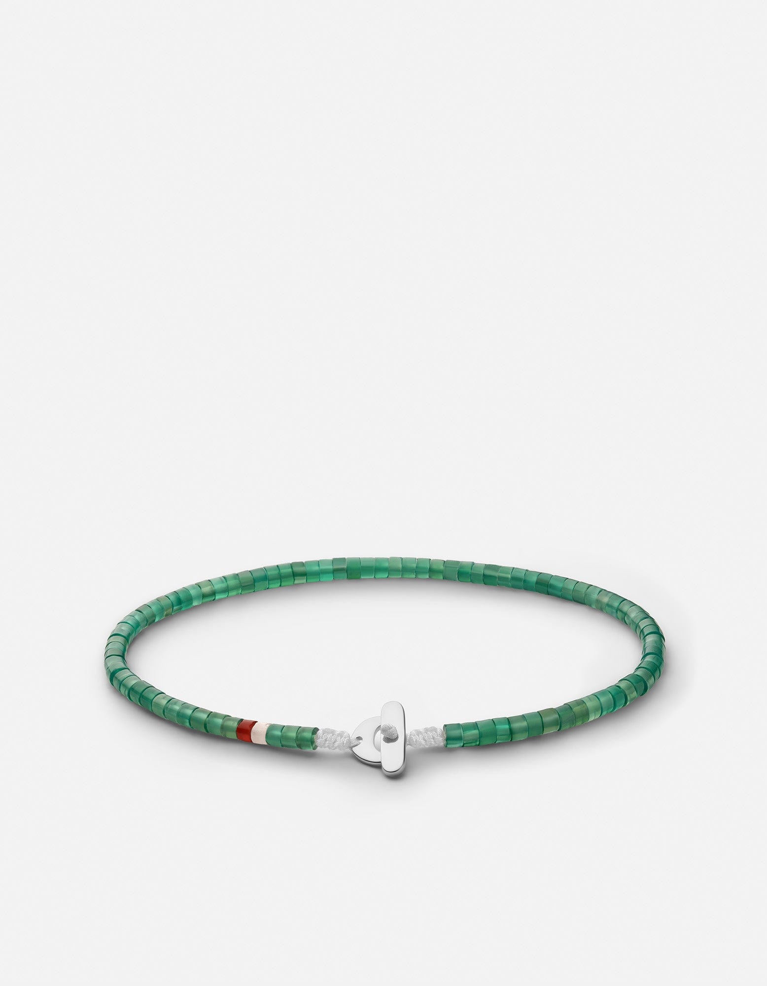 Men's Zane Agate Bead Bracelet, Sterling Silver / Green | Miansai Men's Zane Agate Bead Bracelet, Sterling Silver / Green | Miansai