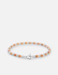 Miansai Bracelets Kai Light Carnelian Bracelet, Sterling Silver Orange/White / S