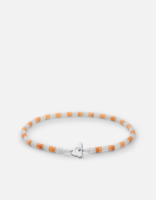Miansai Bracelets Kai Light Carnelian Bracelet, Sterling Silver Orange/White / S