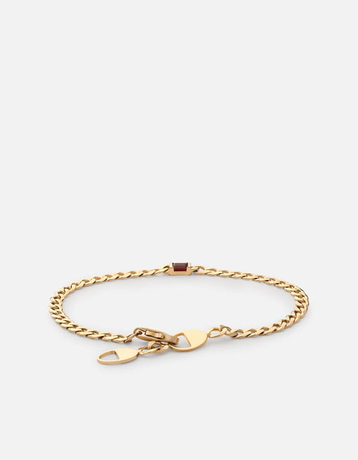 Miansai Bracelets Lyra Garnet Chain Bracelet, Gold Vermeil Red / XS/S