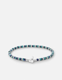 Miansai Bracelets Ivo Beaded Bracelet, Sterling Silver Turquoise/White/Blue / M
