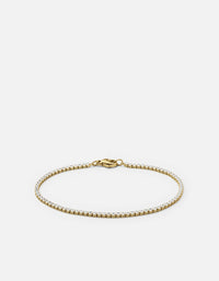 Miansai Bracelets Mirai Micro Tennis Bracelet, Gold Vermeil w/Topaz White / S