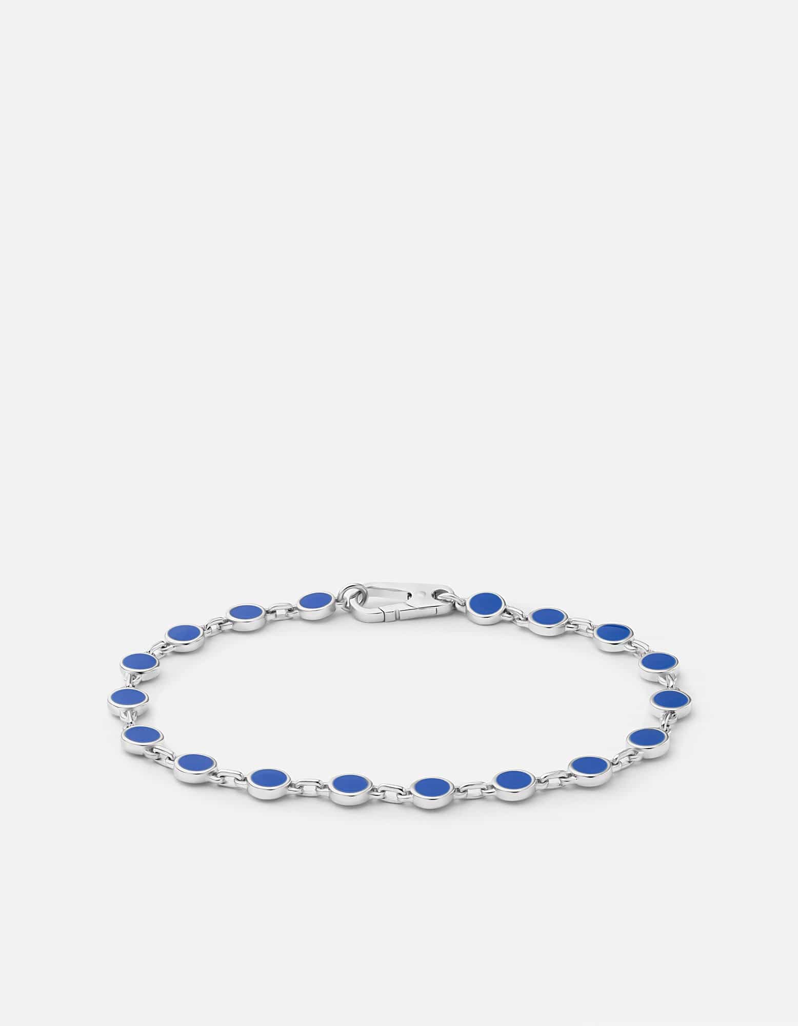 Men's Oz Link Chain Bracelet, Sterling Silver / Blue | Miansai