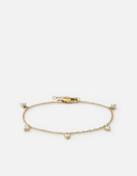 Miansai Bracelets Adora Heart Bracelet, Gold Vermeil/Sapphire White / S