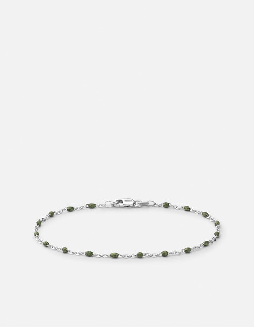 Miansai Bracelets Ciro Chain Bracelet, Sterling Silver w/Green Enamel Green / S