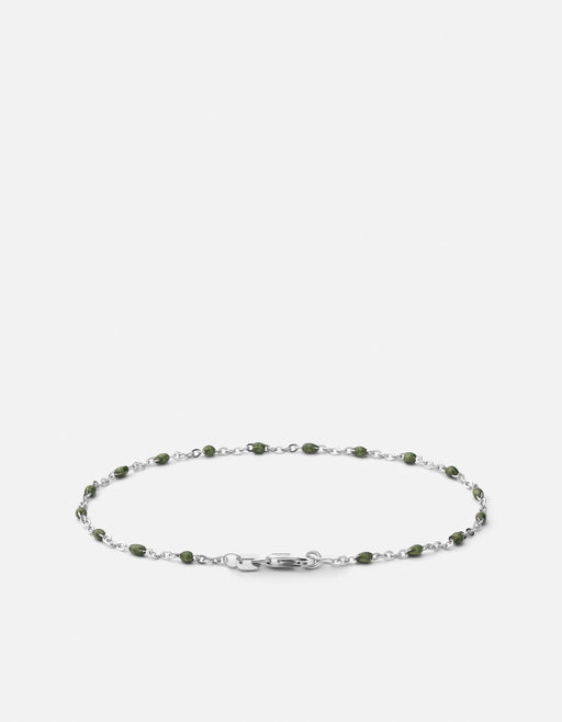 Miansai Bracelets Ciro Chain Bracelet, Sterling Silver w/Green Enamel