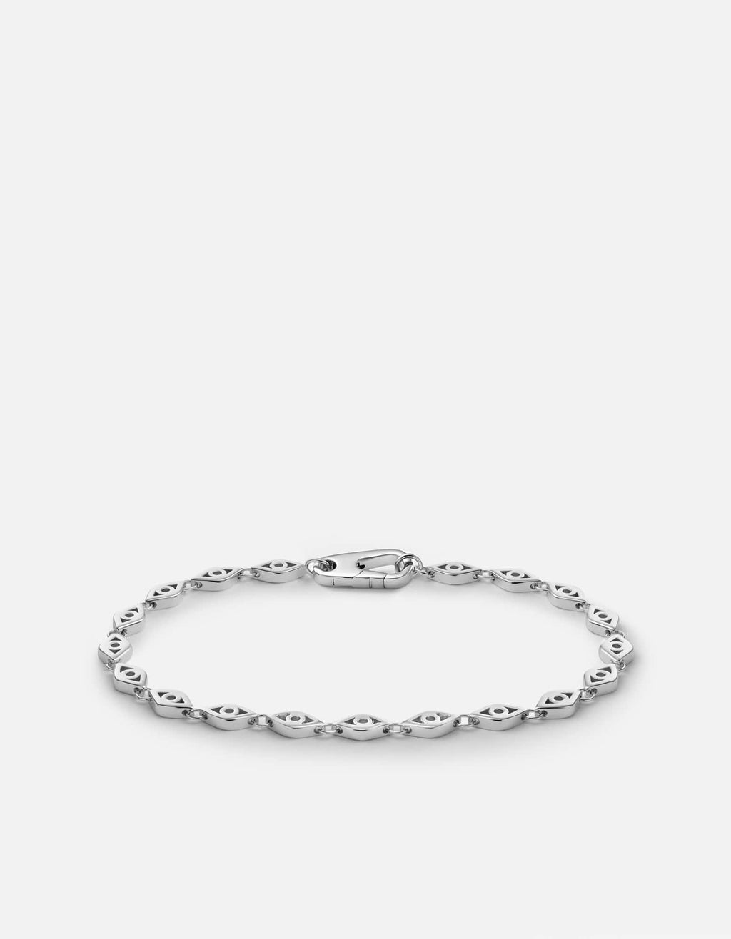 Miansai Bracelets Mati Eye Chain Bracelet, Sterling Silver Polished Silver / M