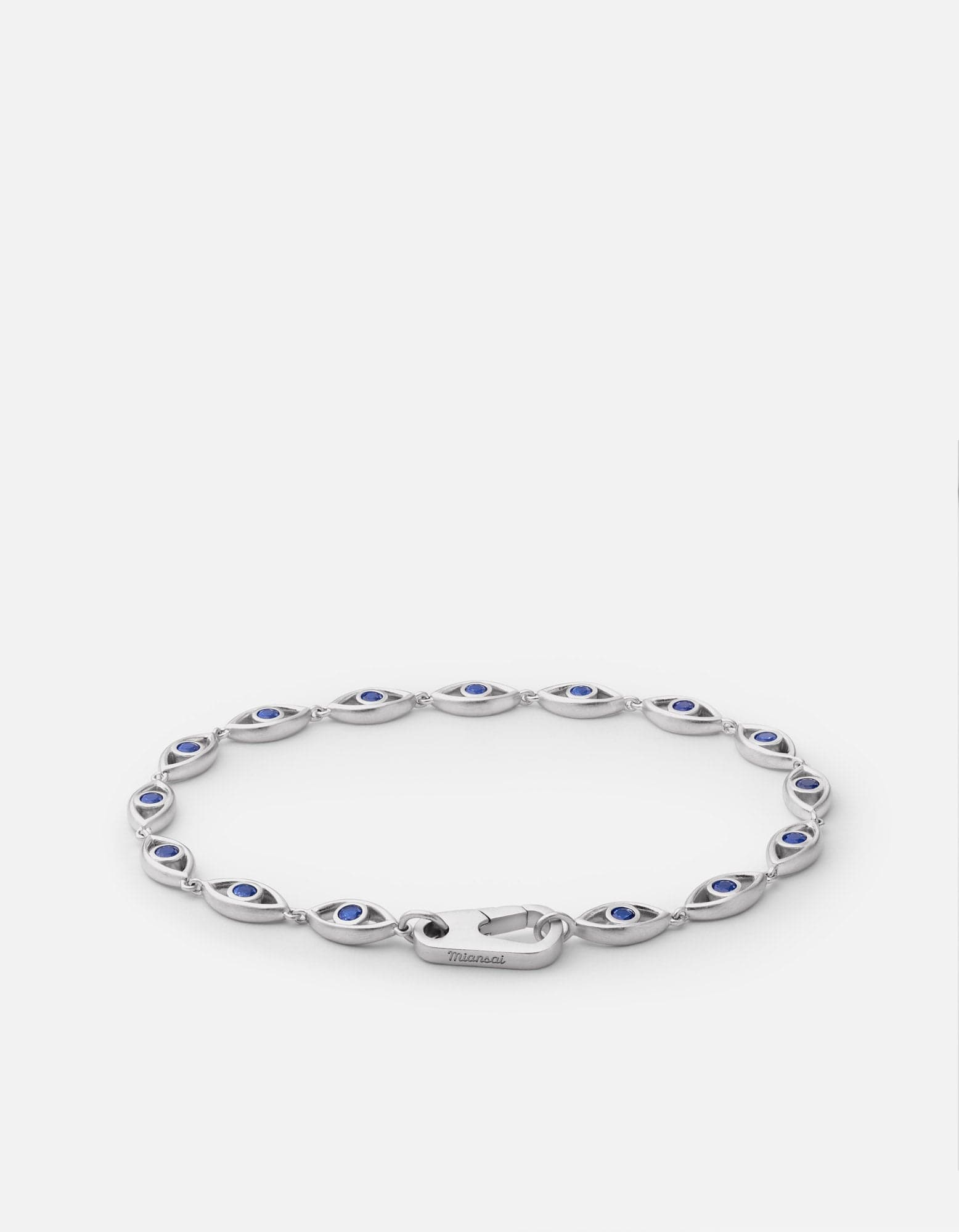 Evil Eye Bracelet, Sterling Silver w/Spinels Men's Bracelets