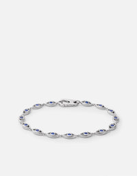 Miansai Bracelets Evil Eye Bracelet, Sterling Silver/Spinels Matte Silver / M