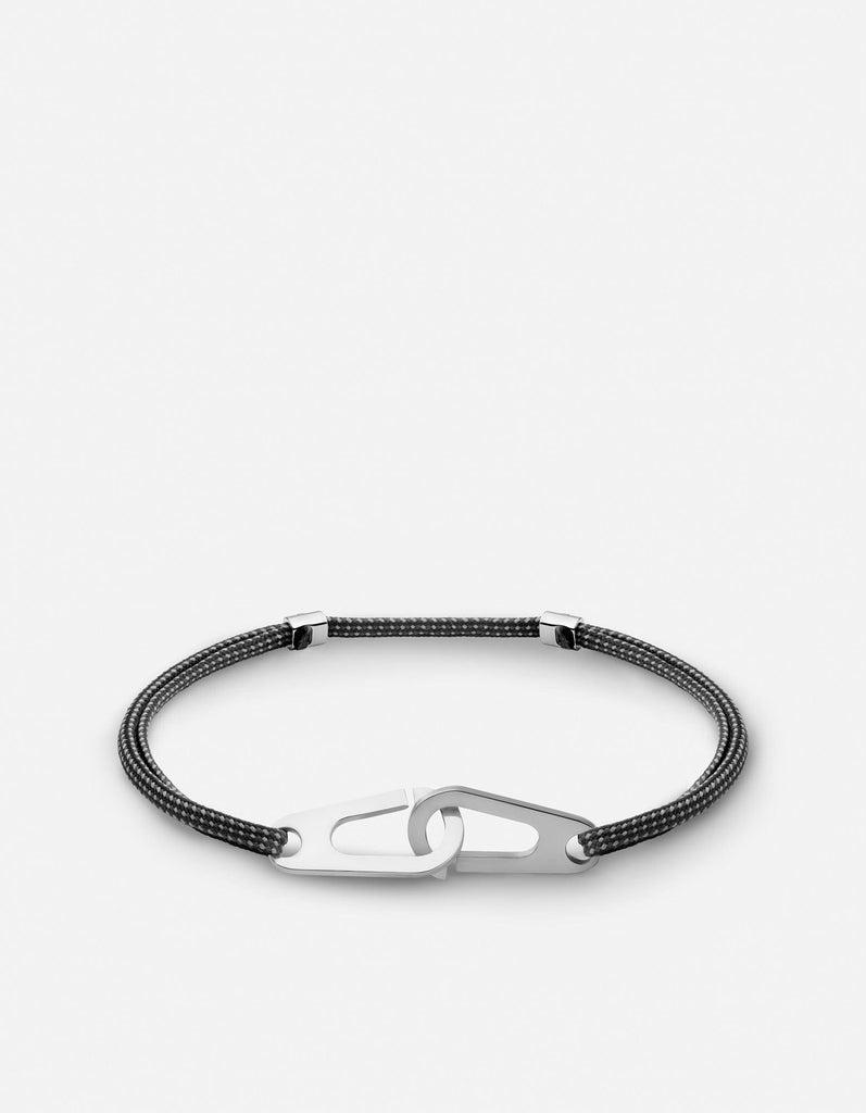 Miansai Bracelets Dima Pull Rope Bracelet, Sterling Silver Black/Grey / O/S