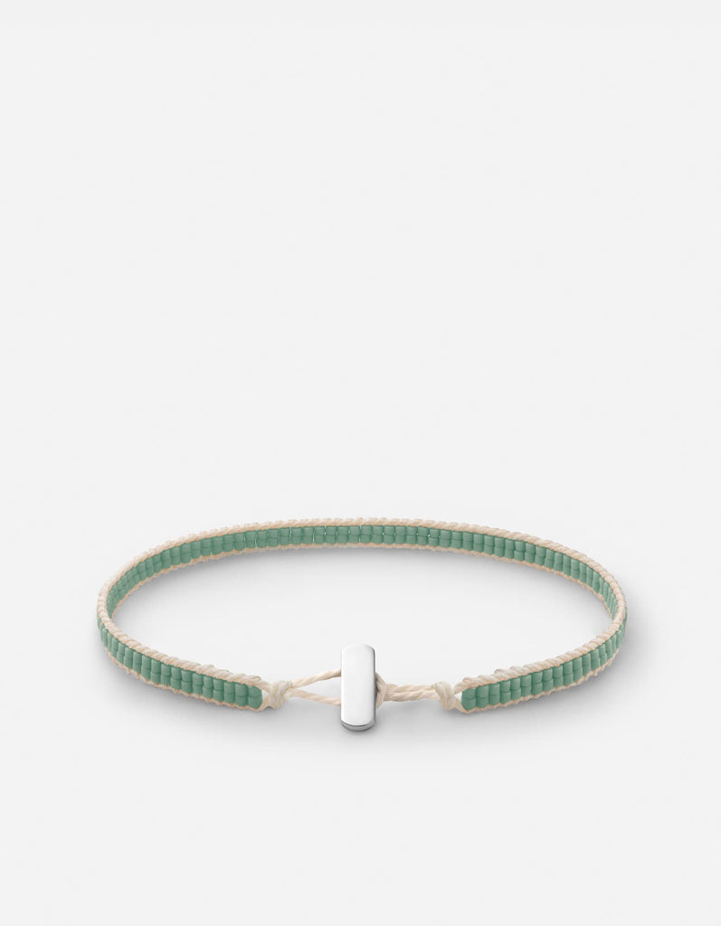 Miansai Bracelets Lowe Double Beaded Bracelet, Sterling Silver / Teal Teal / M