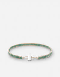 Miansai Bracelets Lowe Double Beaded Bracelet, Sterling Silver / Teal Teal / M