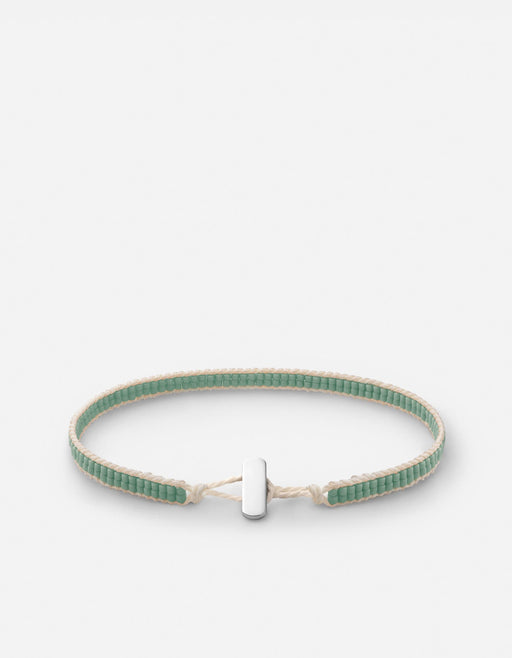 Miansai Bracelets Lowe Double Beaded Bracelet, Sterling Silver / Teal Teal / M